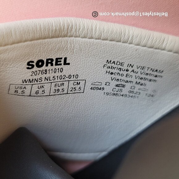 SOREL Viibe Criss-Cross Platform Smooth Leather Women’s Slide- Size 8.5 Black S⭐ - Picture 15 of 16